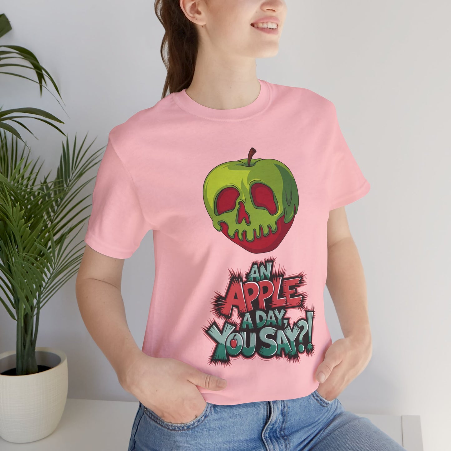 Funny Apple Skull Shirt – An Apple A Day You Say? – Grunge Fruit Tee – Y2K Nostalgia T‑Shirt – Gift for Fruit Lovers