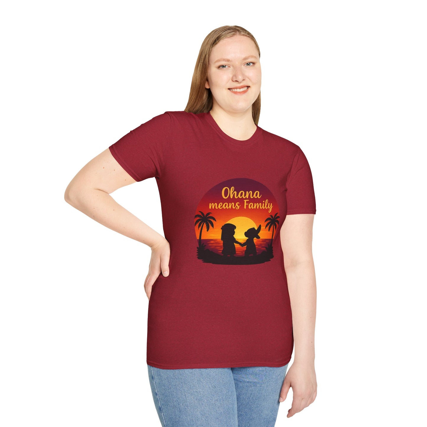 Ohana Means Family Shirt - Cute Sunset Graphic Tee, Hawaiian Family Quote Shirt, Family Inspired T-Shirt, Matching Vacation Outfit