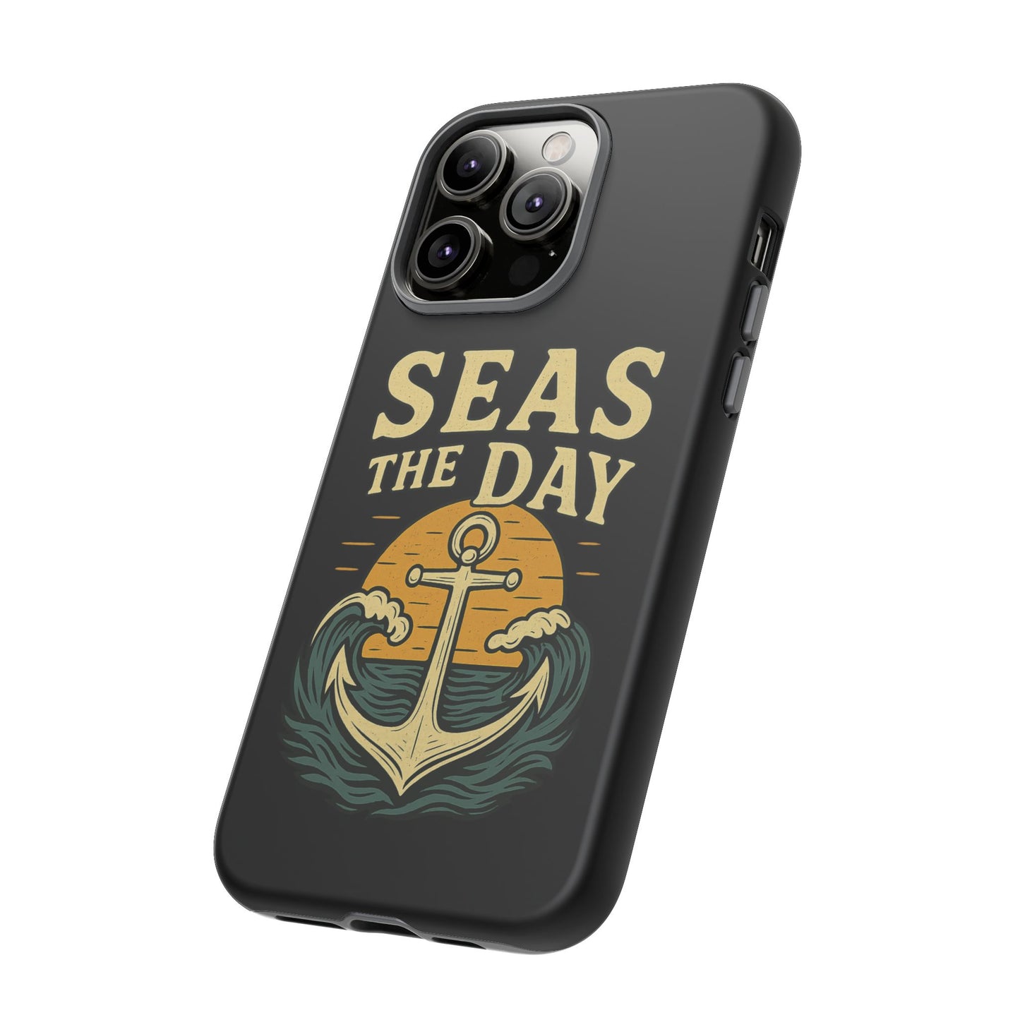 Seas the Day iPhone Case – Nautical Anchor Phone Cover – Ocean Pun Gift – Beach Lover iPhone Accessory – Summer Adventure Phone Case