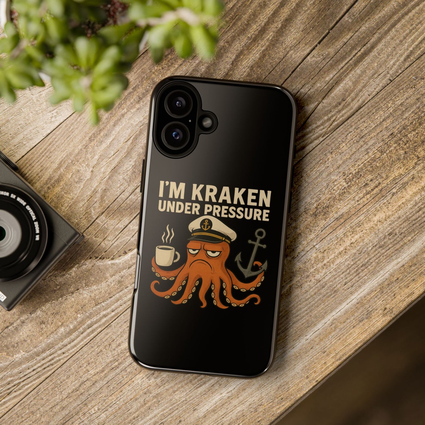 iPhone Case Stressed Octopus 'I'm Kraken Under Pressure' Nautical Phone Case Beach iPhone Case Ocean Themed Case