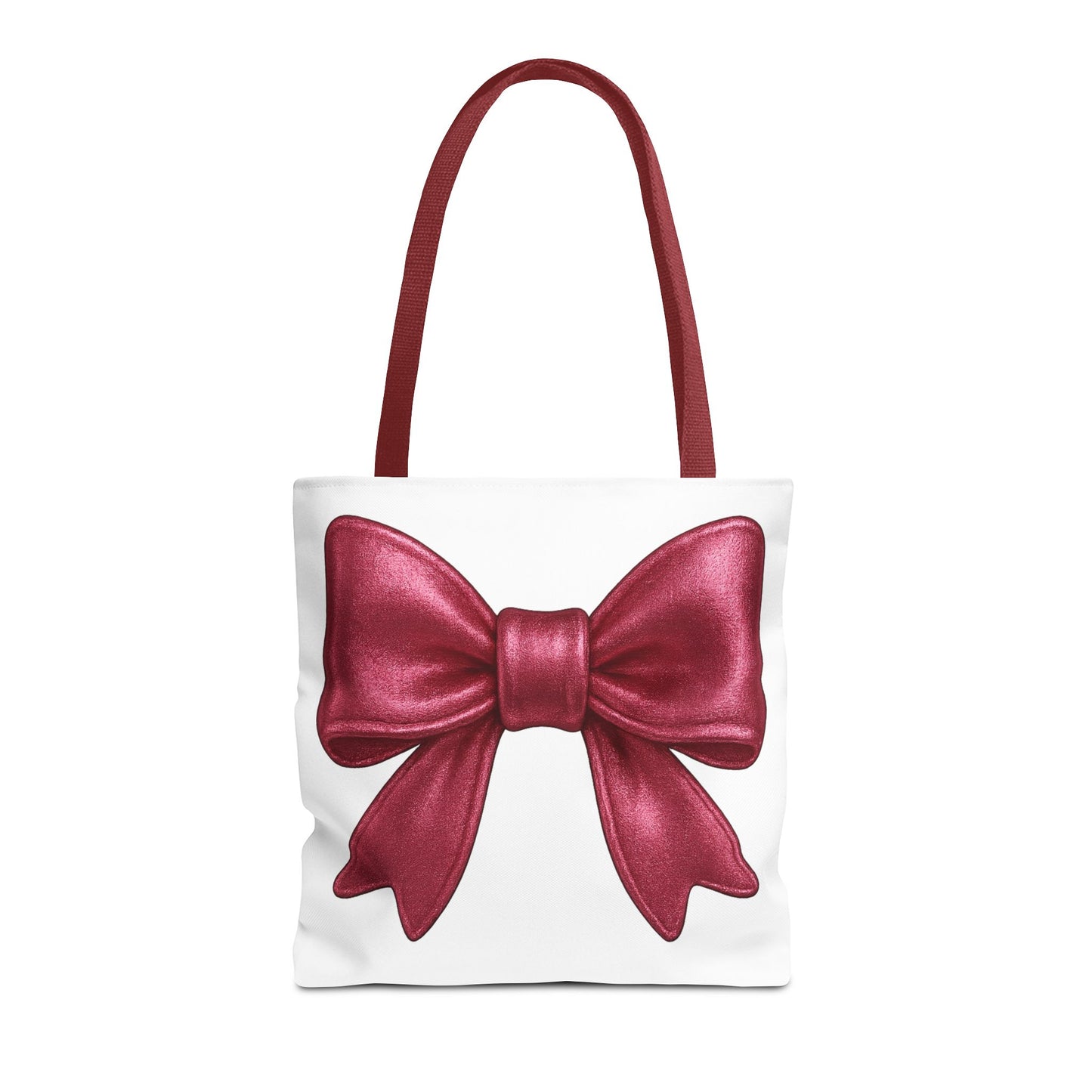 Chic Red Bow Tote Bag – Cute Girly Gift for Her, Fashionable White Bag with Red Handles, Kawaii Aesthetic Purse, Everyday Style