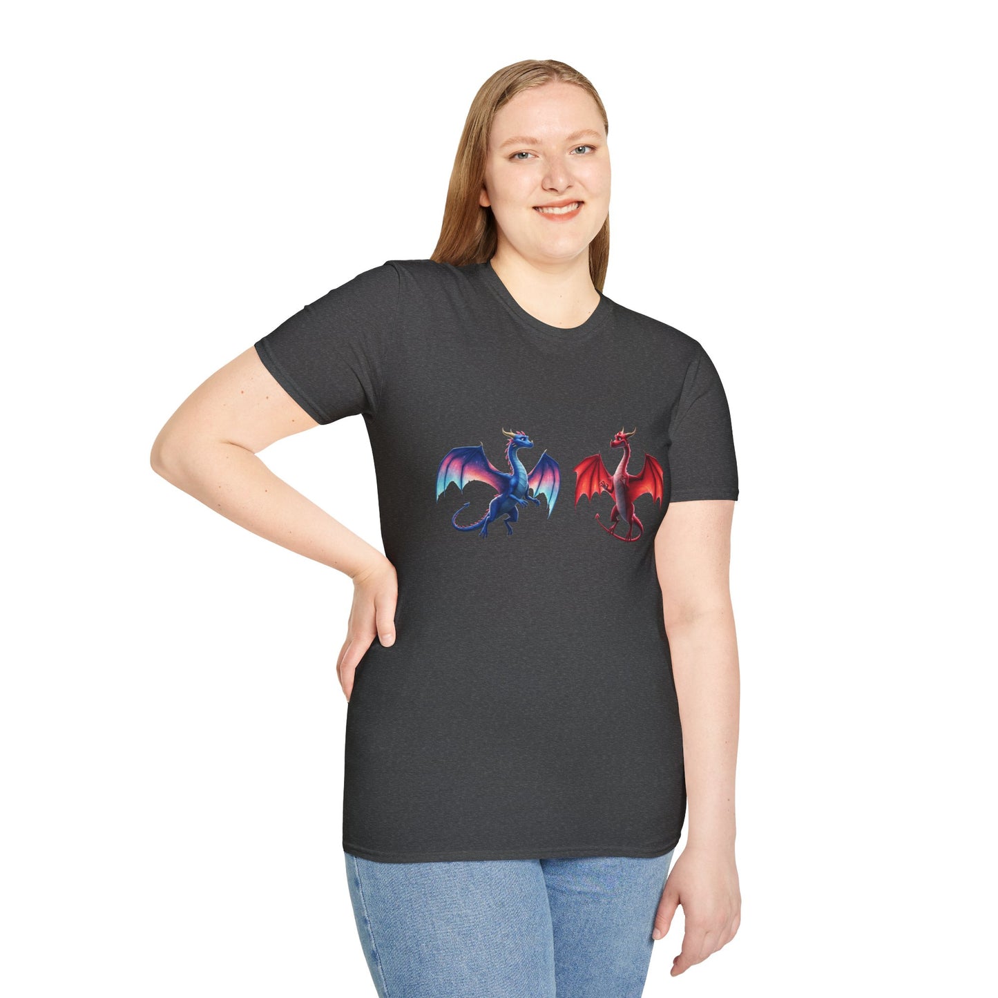 Dragon Duel Fantasy T-Shirt | Fire & Ice Dragon Graphic Tee | Unisex Gamer Shirt | DnD Gift | Cool Mythical Creature Shirt