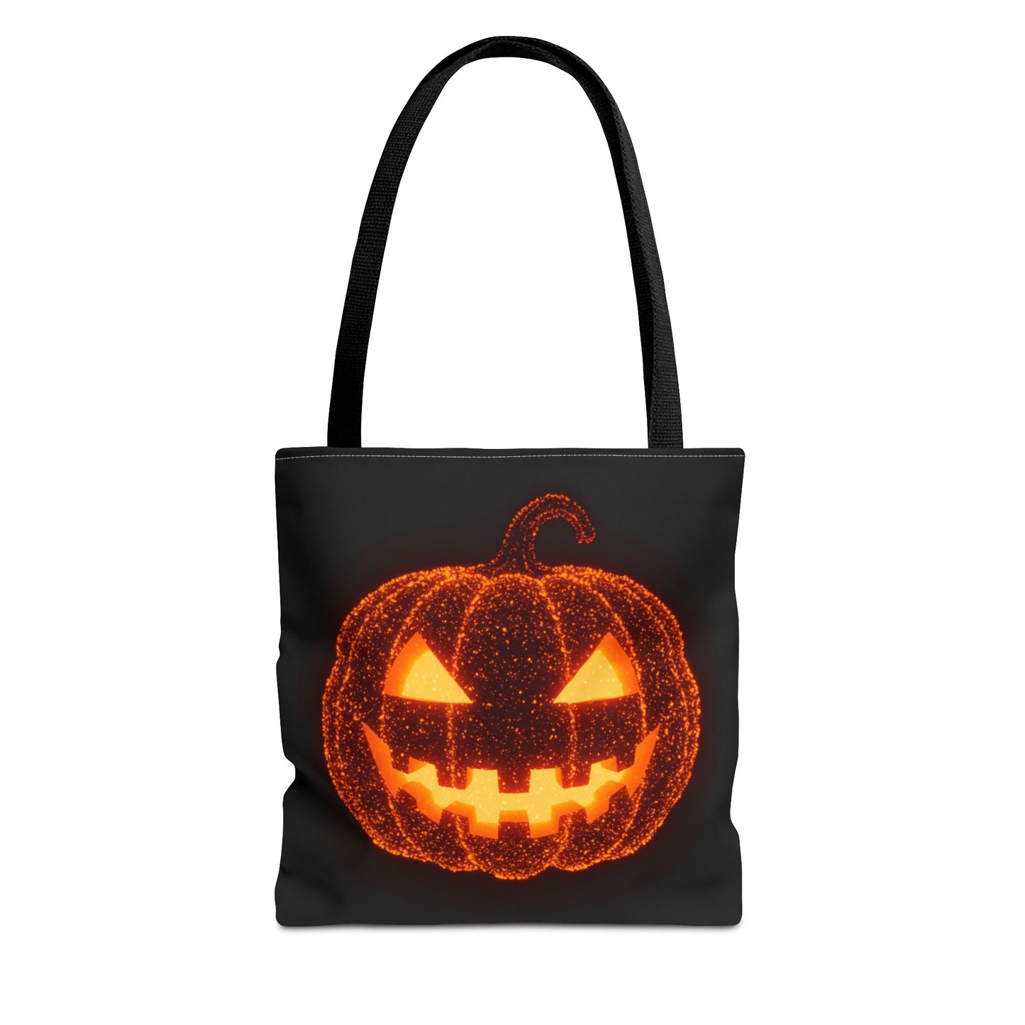 Glowing Pumpkin Tote Bag, Jack O Lantern Halloween Canvas Tote, Spooky Trick Or Treat Bag, Reusable Pumpkin Design Tote, Halloween Gift Bag