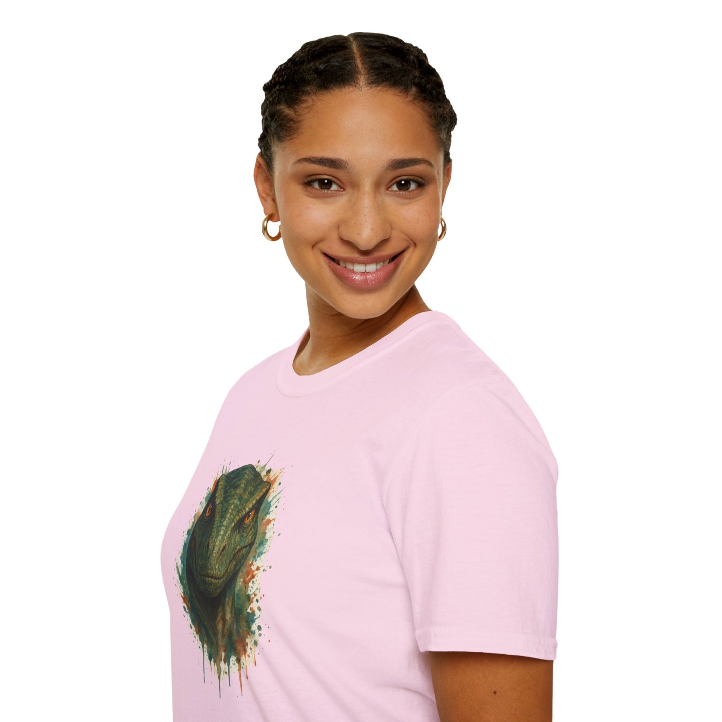 Watercolor Velociraptor T-Shirt | Dinosaur Lover Gift | Artistic Paleo Tee - Unique Dino Art Tee for Men Women Jurassic Apparel