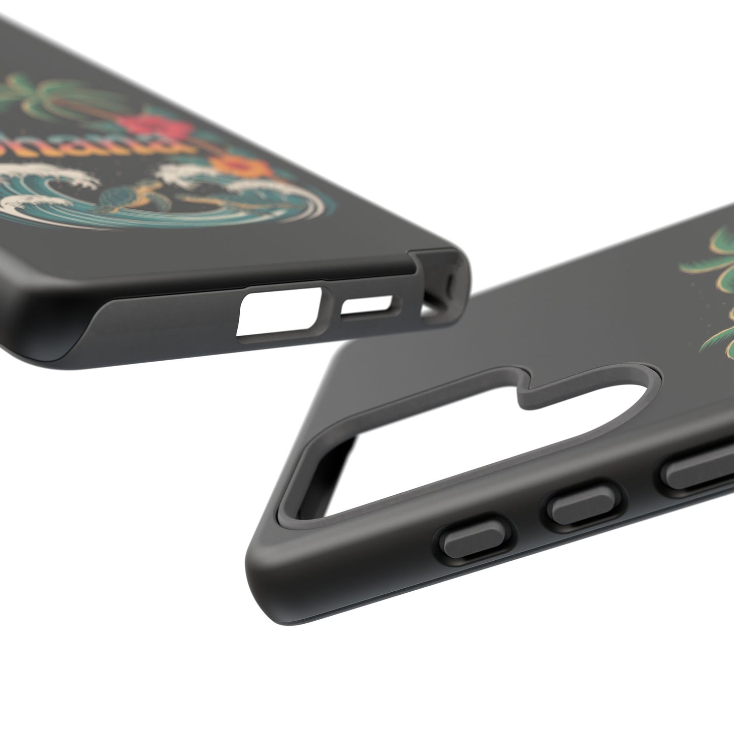 Tropical Ohana Samsung Case - Summer Beach Phone Cover - Hawaiian Palm & Hibiscus Design - Rugged & Glossy Protector for Galaxy