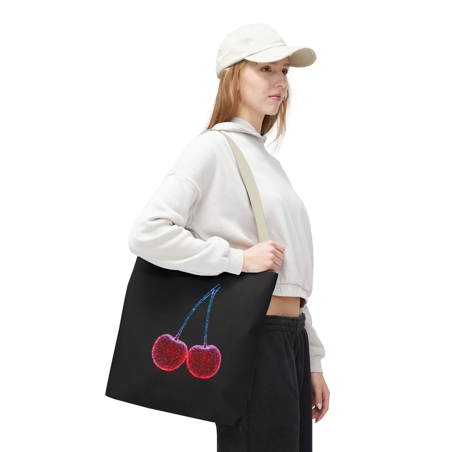 Sparkling Cherry Tote Bag Reusable Bag Shopping Bag Cherry Bag Reusable Tote