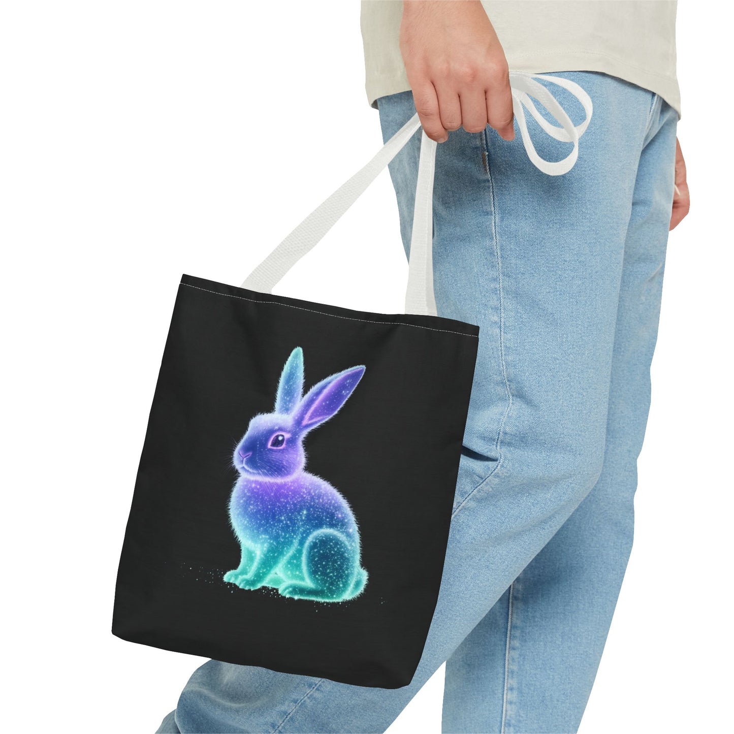 Bioluminescent Easter Bunny Tote Bag Easter Bag Easter Tote Reusable Shopping Bag