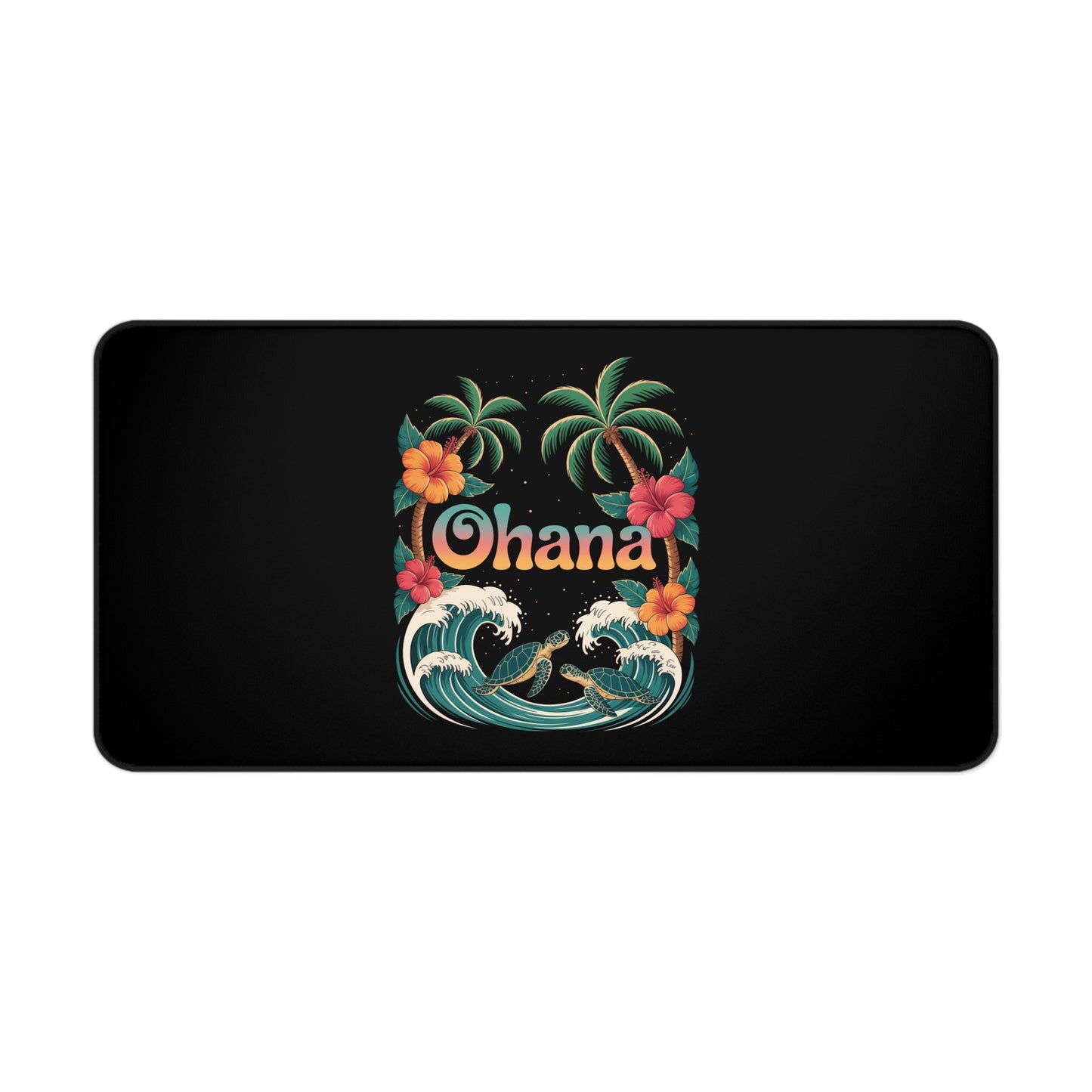 Ohana Tropical Mouse Pad - Hawaiian Desk Mat - Office Decor Gift - Beach Vibes Computer Mat - Aloha Workspace Accessory