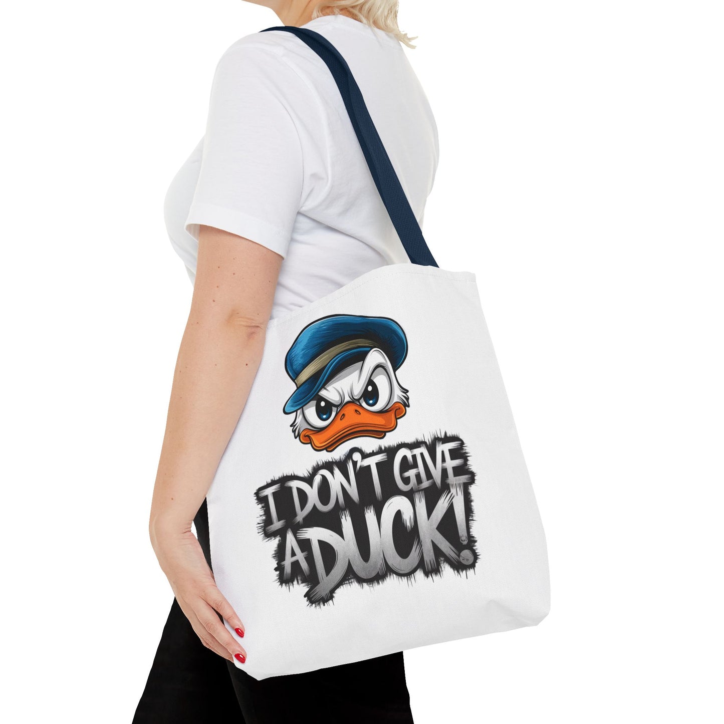 Funny Grumpy Duck Tote Bag | I Don’t Give A Duck Canvas Tote | Eco Reusable Cotton Gift Tote | Cute Animal Humor Market Bag