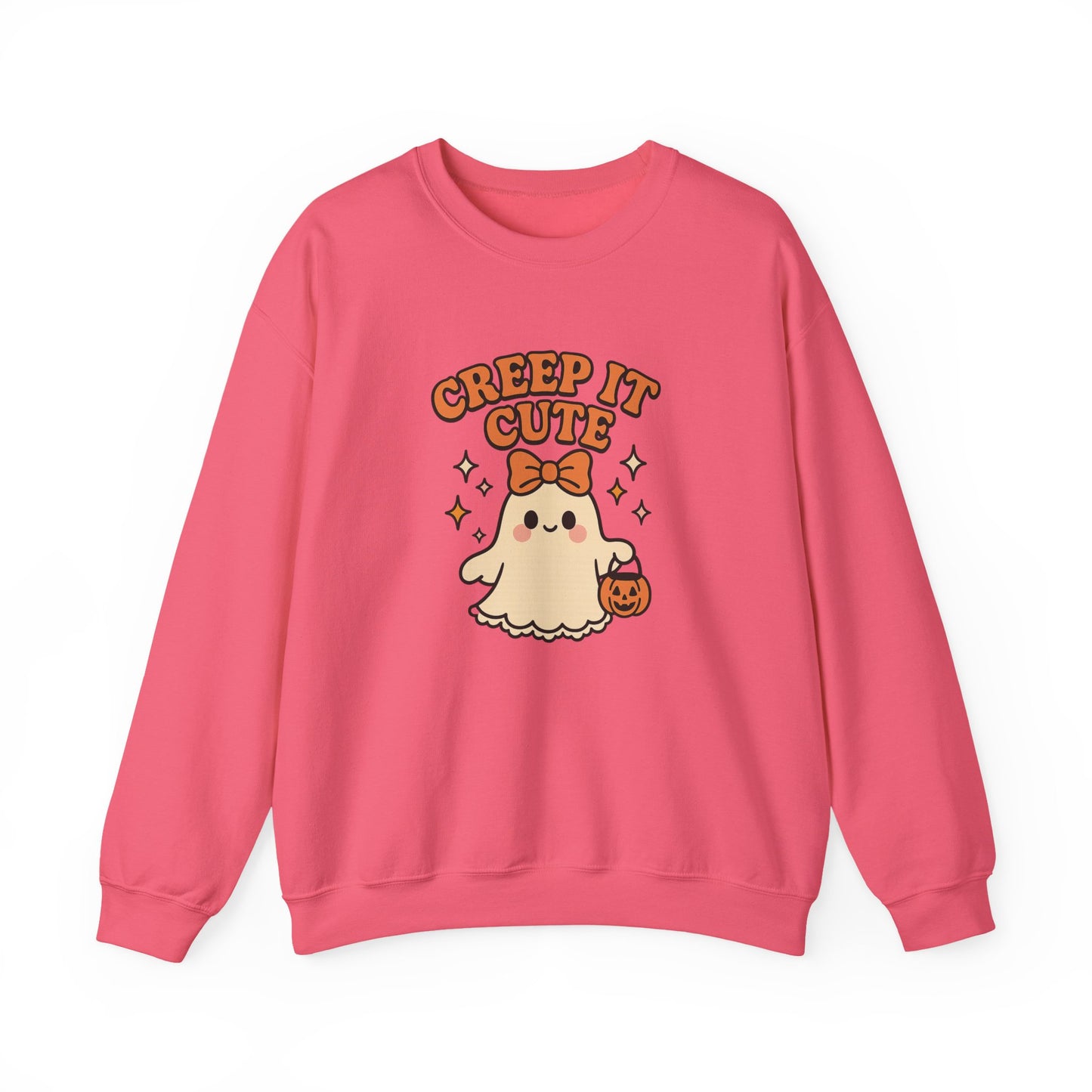 Cute Ghost Sweatshirt, Creep It Cute Crewneck, Spooky Halloween Pullover, Sweet Ghost Graphic Sweatshirt, Trick-Or-Treat Gift Top