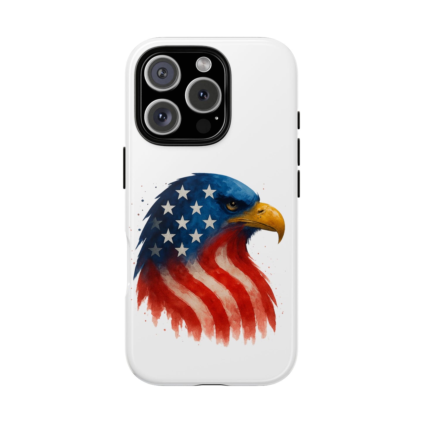 Patriotic Eagle iPhone Case - USA Flag Tough Cover, Dual-Layer Rugged Protection, 4th of July and Veteran Gift