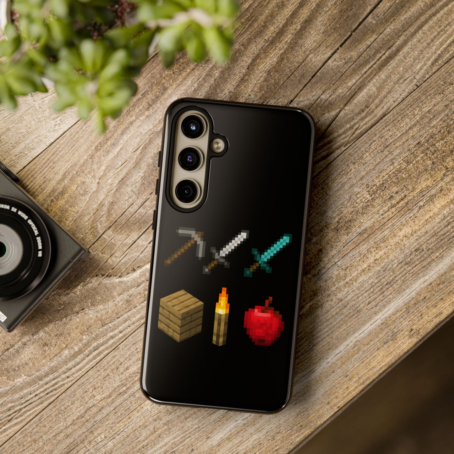 Minecraft-Inspired Tough Samsung Phone Case Pixel Art Design for Gamers Phone Accessory for Gamers