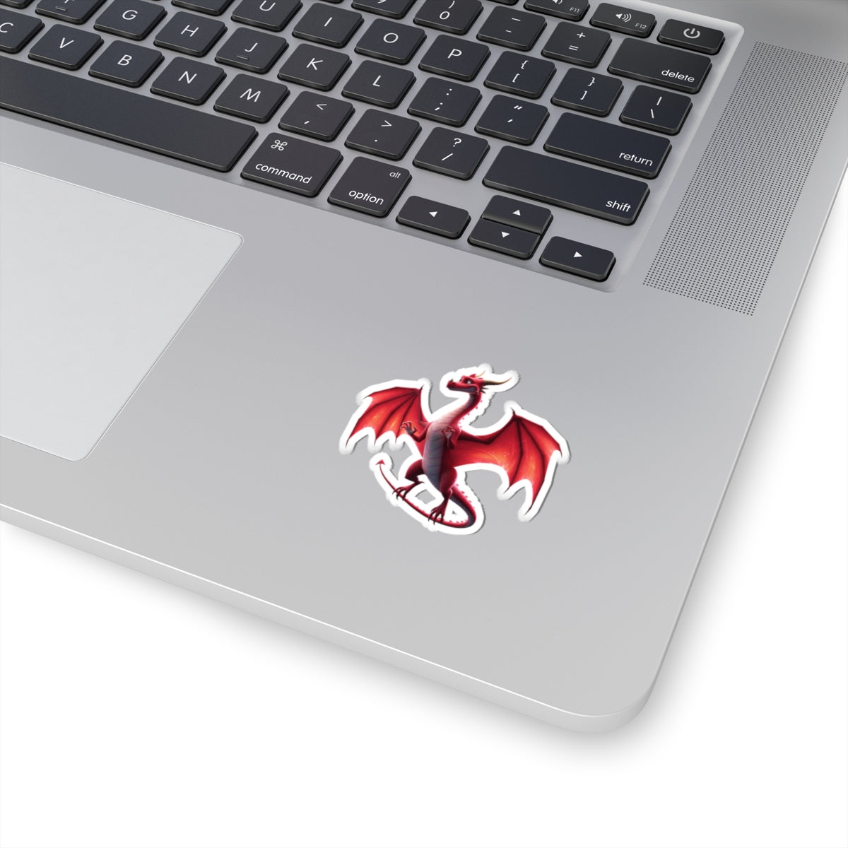 Red Dragon Vinyl Kiss-Cut Sticker - Waterproof Fantasy Decal for Laptops, Planners, Skateboards | Cute Mythical Creature Gift with Gloss