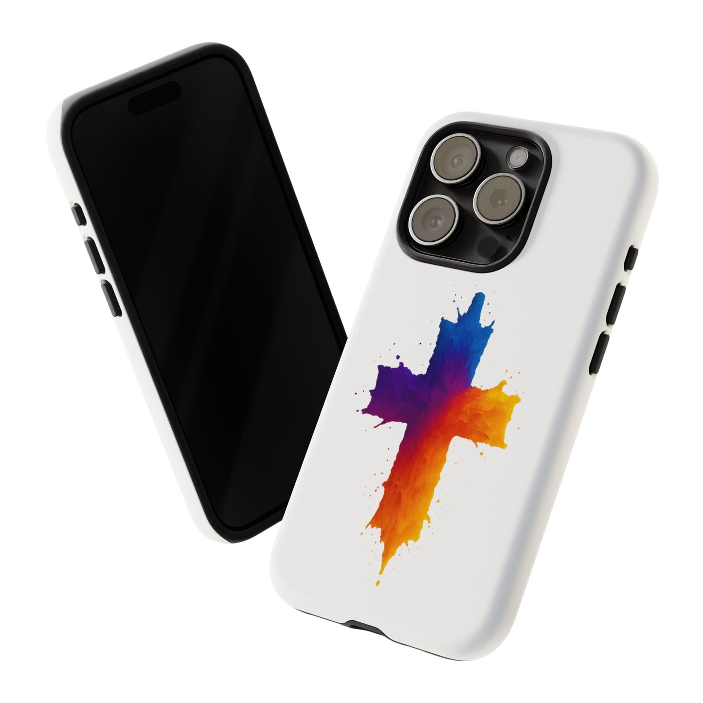Christian iPhone Case – Watercolor Cross Phone Cover, Faith Gift for Her or Him, Inspirational iPhone Accessory
