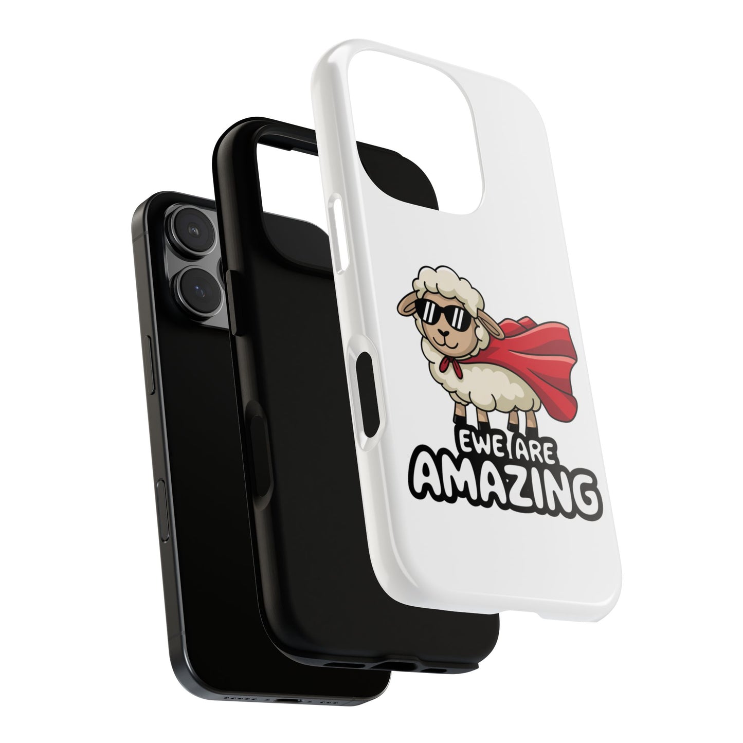 Funny iPhone Case - Cute Sheep Phone Cover - "Ewe Are Amazing" Animal Pun Gift - Motivational iPhone Case - Gift for Her or Him