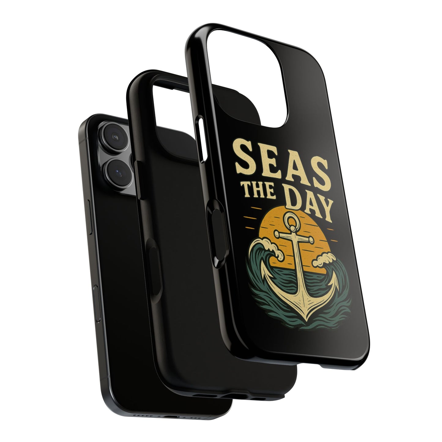Seas the Day iPhone Case – Nautical Anchor Phone Cover – Ocean Pun Gift – Beach Lover iPhone Accessory – Summer Adventure Phone Case