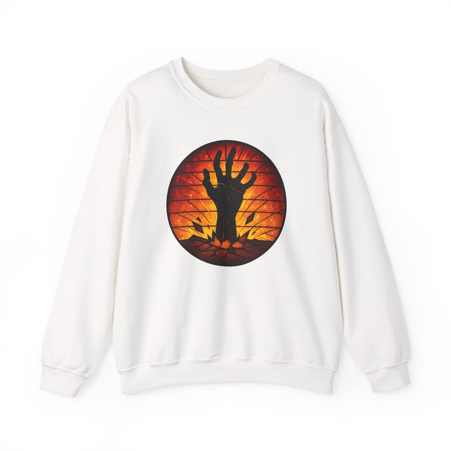 Zombie Hand Sweatshirt, Creepy Rising Hand Crewneck, Halloween Graveyard Sweatshirt, Spooky Hand Emerging, Gothic Horror Sweater