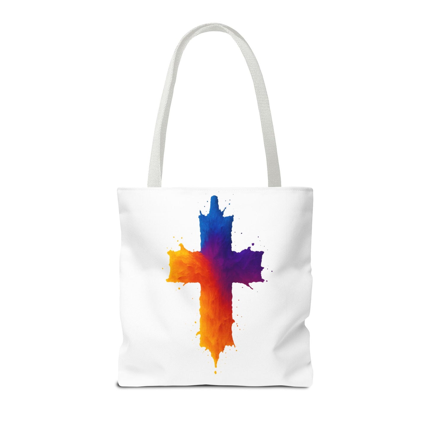 Watercolor Cross Tote Bag, Faith Tote, Christian Gift Bag, Religious Art Shoulder Bag, Inspirational Everyday Carry, Spiritual Cross Design Tote