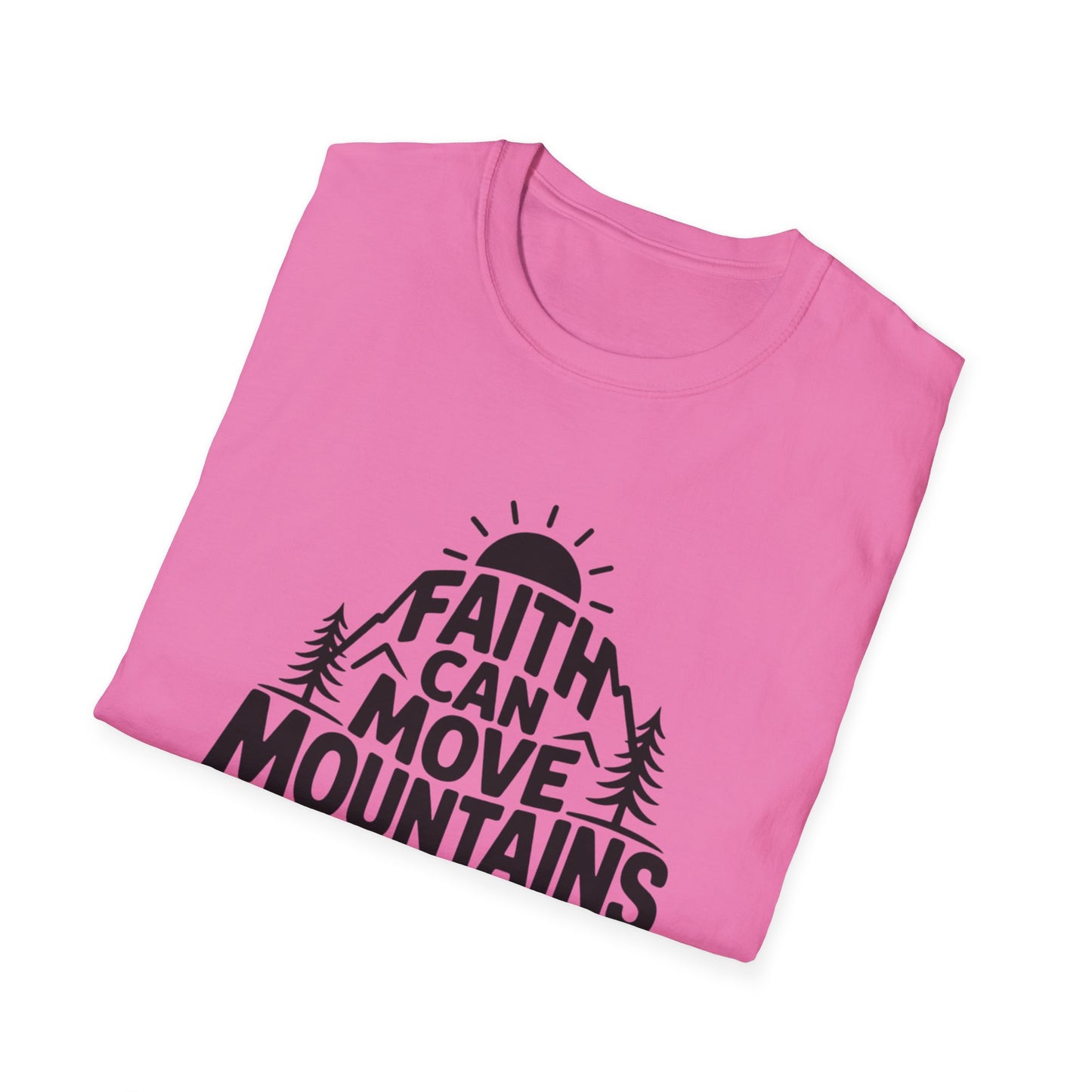 Faith Can Move Mountains T-Shirt | Christian Inspirational Mountain Tee | Boho Nature Faith Graphic Shirt | Gospel Verse Gift for Believers