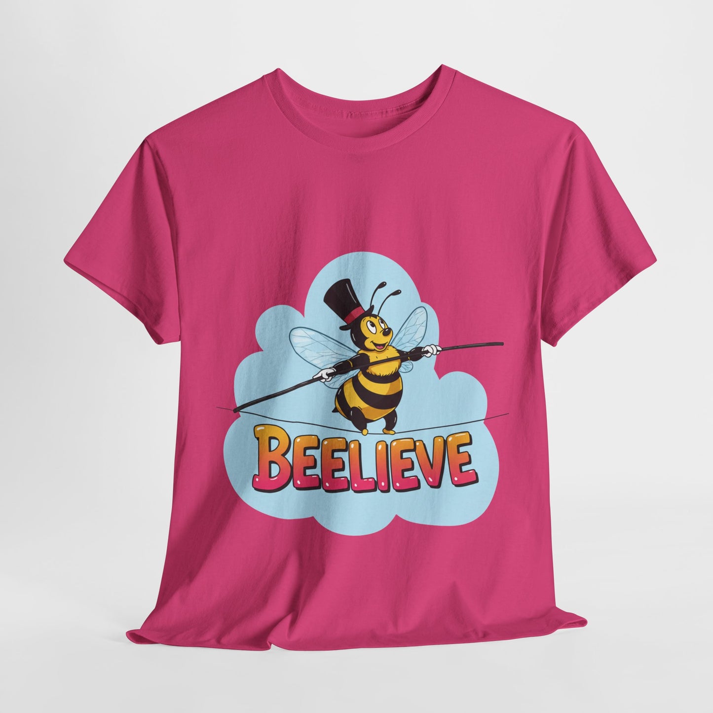 “Beelieve” Bee Pun T‑Shirt | Cute Bee Graphic Tee | Inspirational Pun Shirt | Funny Nature Lover Gift | Bee Belief Positive Vibes Tee