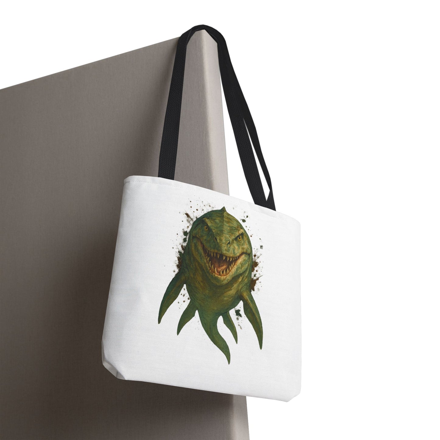 Watercolor Mosasaurus Tote Bag - Prehistoric Sea Monster Art, Dinosaur Ocean Reptile Gift, Eco Canvas Bag for Dino and Marine Fans