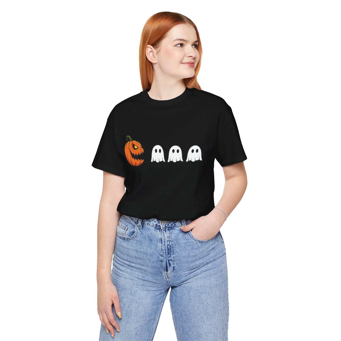 Pumpkin Pac-Man Shirt, Halloween Arcade Tee, Pumpkin Chase Ghosts Tee, Retro Gaming Halloween, Spooky Season Shirt, Vintage Game Pumpkin Top