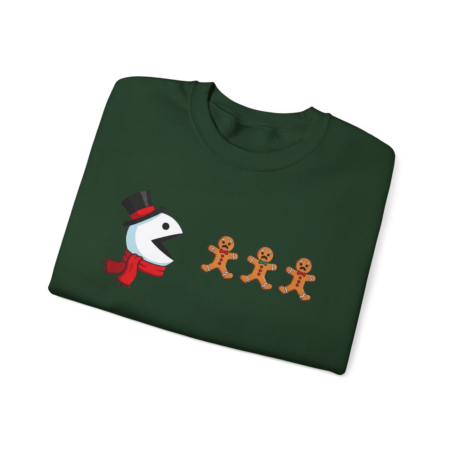Funny Snowman And Gingerbread Sweatshirt, Cute Christmas Crewneck, Holiday Winter Sweater, Festive Graphic Pullover For Men And Women