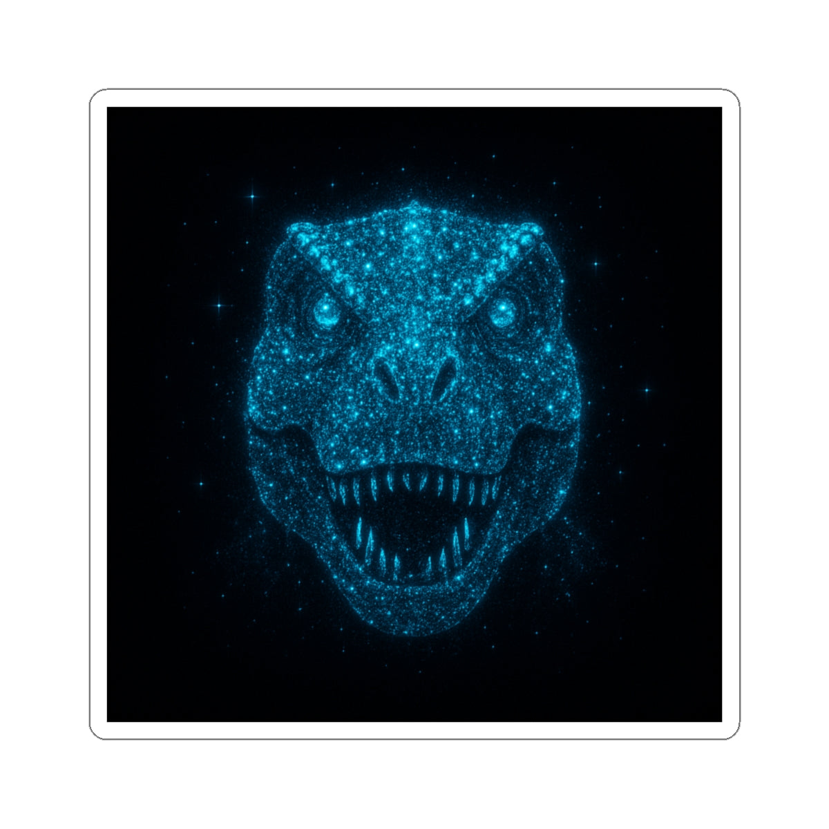 Galaxy Bioluminescent Dinosaur Sticker - Cosmic T-Rex Vinyl Decal - Starry Dino Laptop Sticker Non-Glow - Space Aesthetic Gift