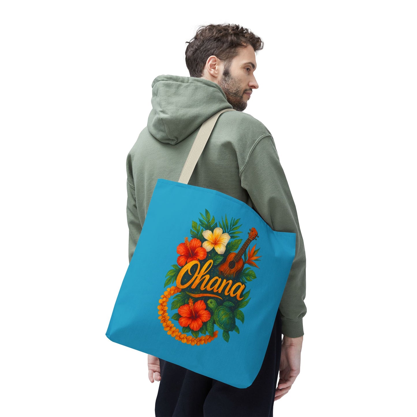 Hawaiian Ohana Tote Bag | Tropical Reusable Beach Bag | Aloha Gift Idea | Island Vibes Bag | Summer Tote | Luau Party Favor | Coastal Bag