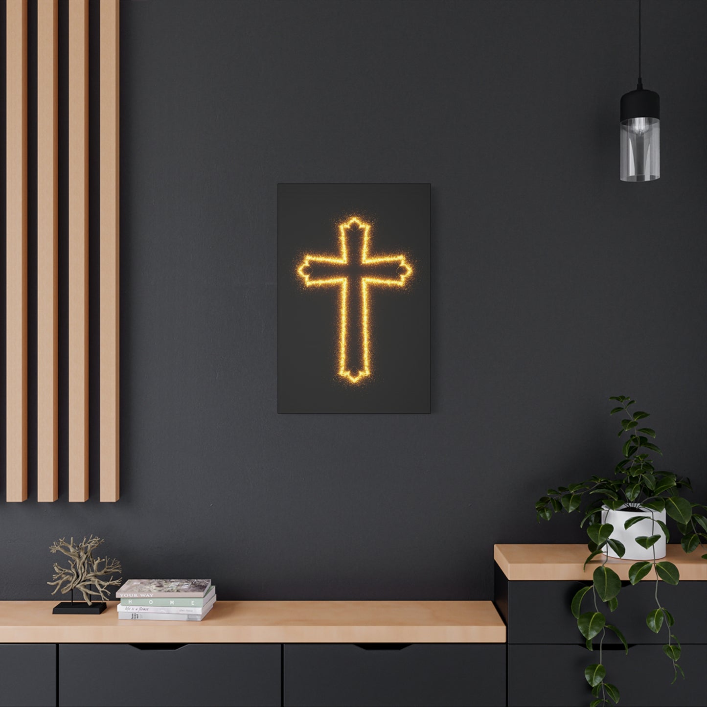 Glowing Cross Matte Canvas Wall Art