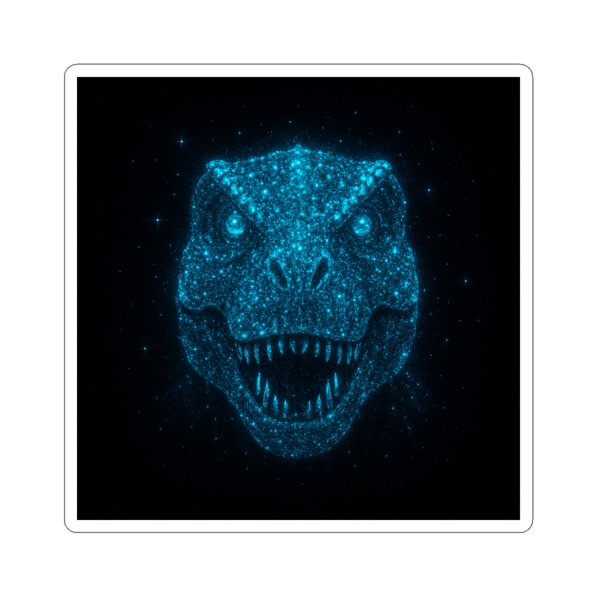 Galaxy Bioluminescent Dinosaur Sticker - Cosmic T-Rex Vinyl Decal - Starry Dino Laptop Sticker Non-Glow - Space Aesthetic Gift