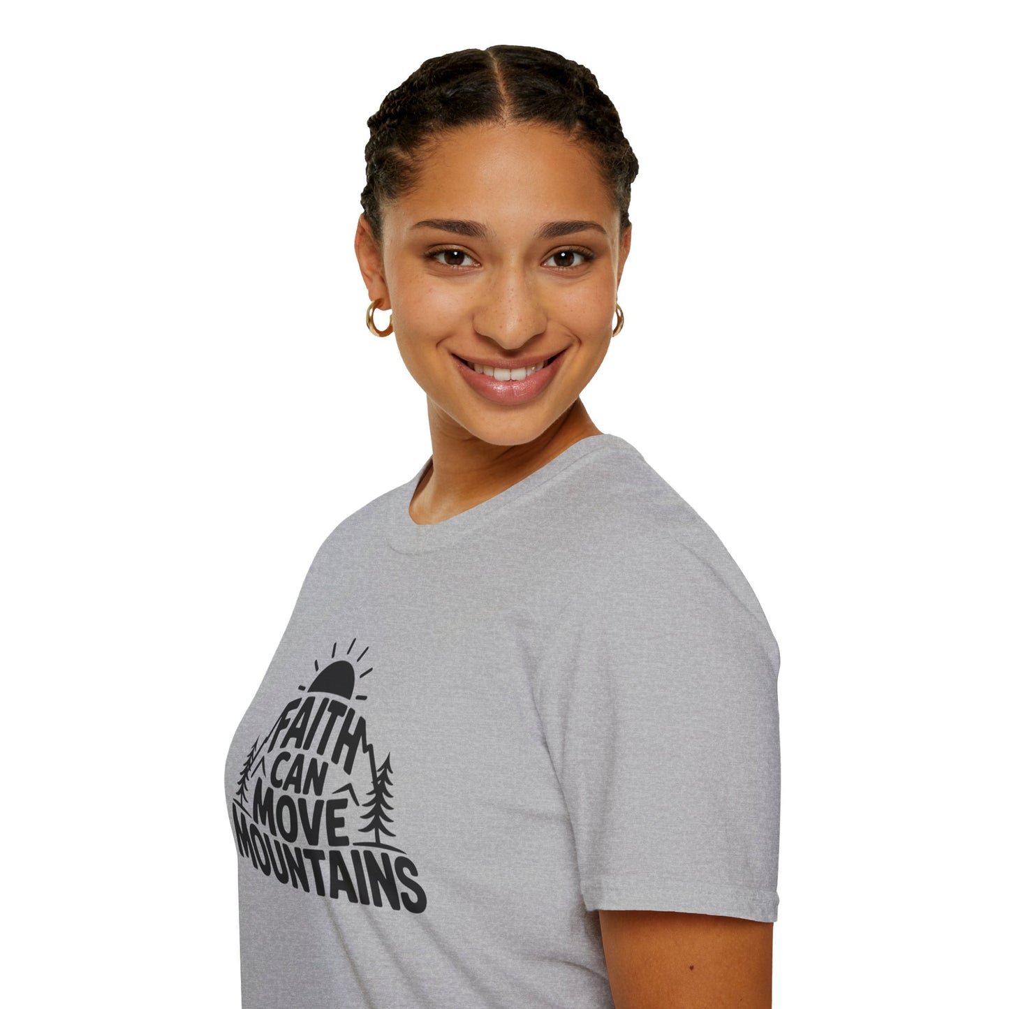 Faith Can Move Mountains T-Shirt | Christian Inspirational Mountain Tee | Boho Nature Faith Graphic Shirt | Gospel Verse Gift for Believers