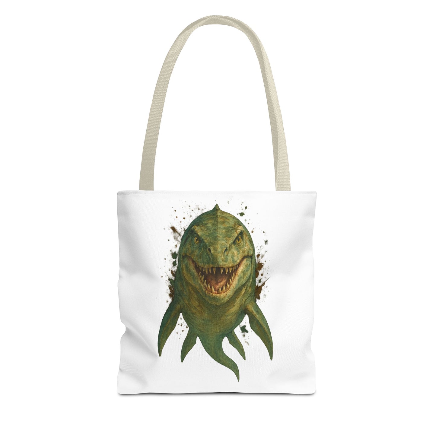Watercolor Mosasaurus Tote Bag - Prehistoric Sea Monster Art, Dinosaur Ocean Reptile Gift, Eco Canvas Bag for Dino and Marine Fans