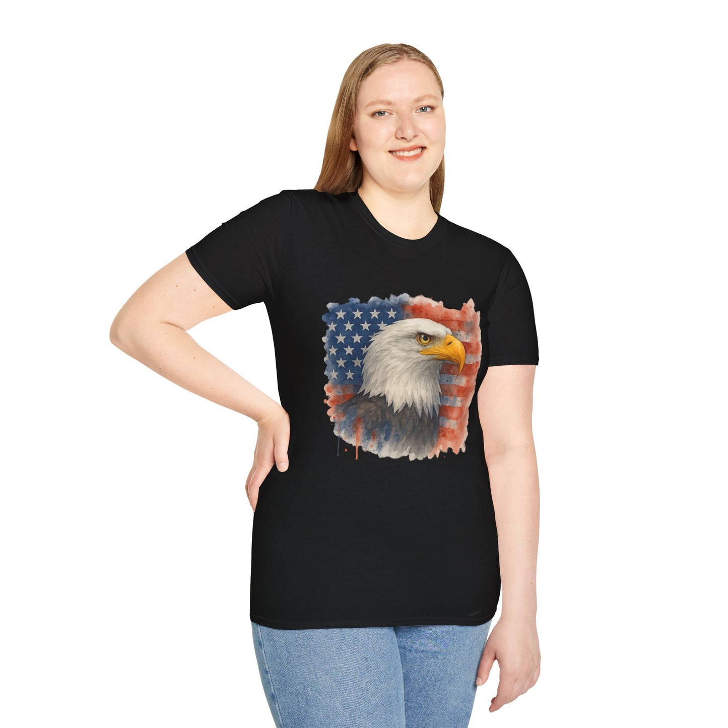 American Eagle & Flag T‑Shirt | Patriotic Graphic Tee | Bald Eagle USA Shirt | 4th of July Tee | Independence Day Apparel