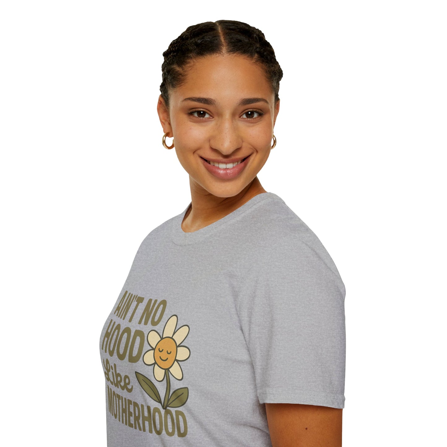 Ain't No Hood Like Motherhood T-Shirt - Unisex Softstyle Tee for Moms Mother's Day Gift