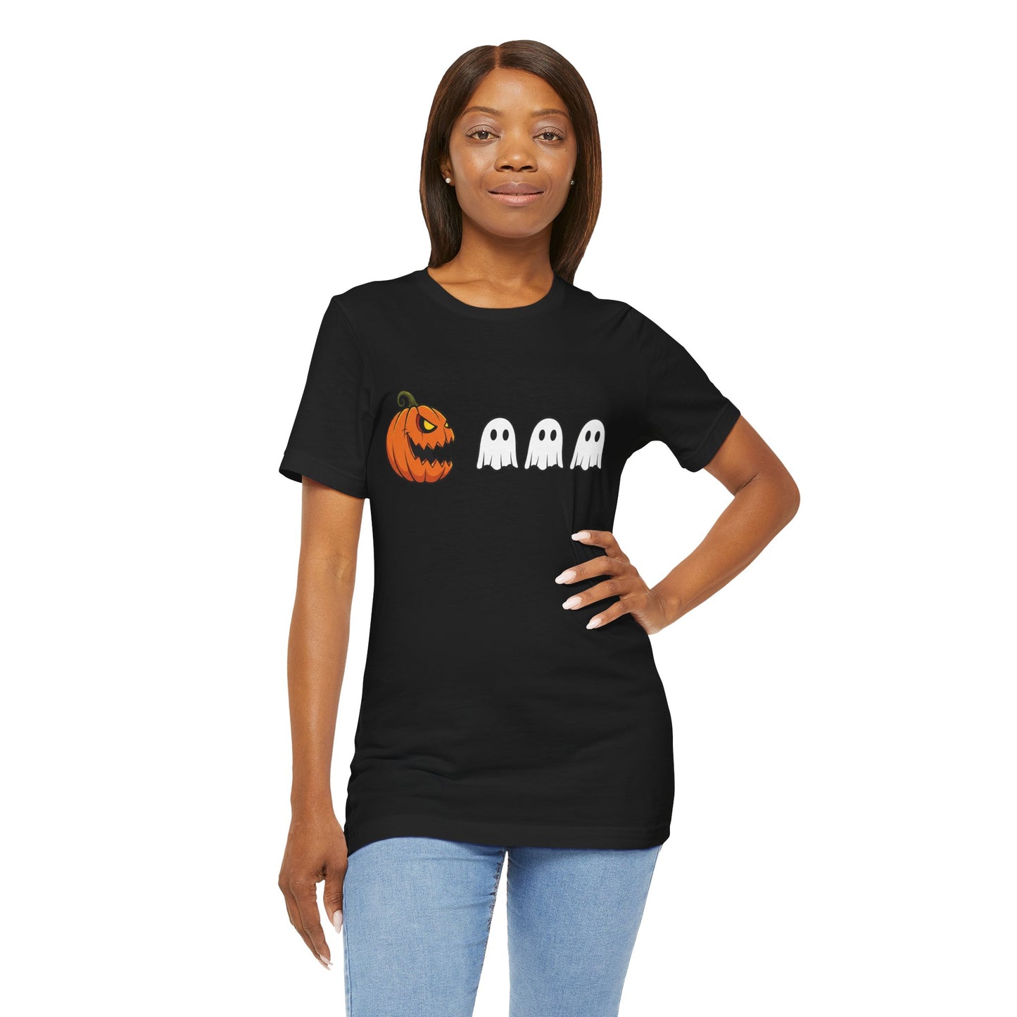 Pumpkin Pac-Man Shirt, Halloween Arcade Tee, Pumpkin Chase Ghosts Tee, Retro Gaming Halloween, Spooky Season Shirt, Vintage Game Pumpkin Top