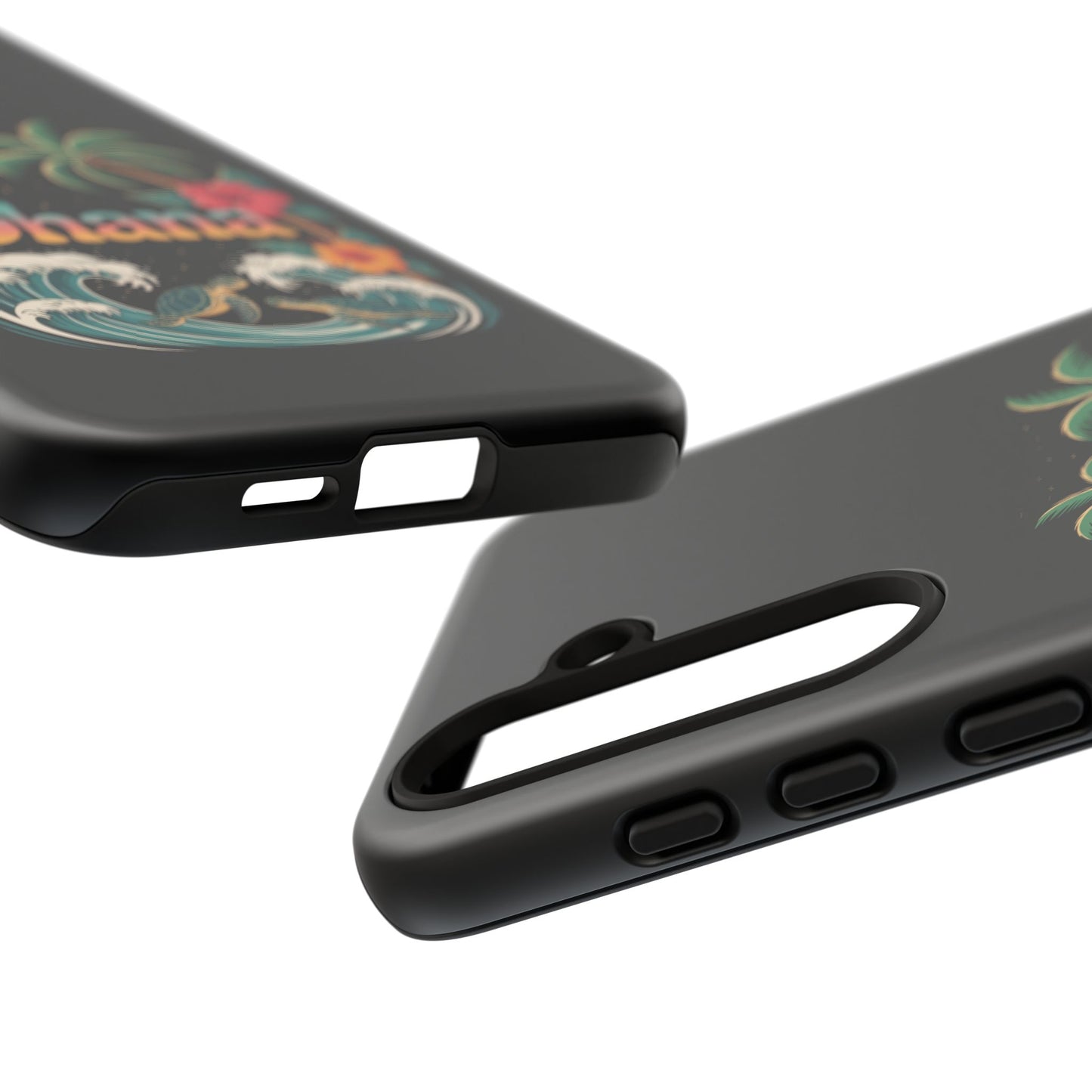 Tropical Ohana Samsung Case - Summer Beach Phone Cover - Hawaiian Palm & Hibiscus Design - Rugged & Glossy Protector for Galaxy