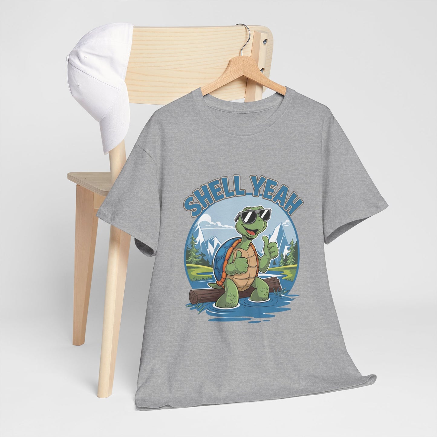 SHELL YEAH Turtle T-Shirt | Funny Cute Turtle Nature Graphic Tee | Handmade Animal Lover Gift | Eco Outdoor Adventure Shirt