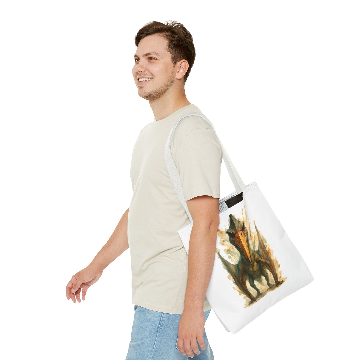 Quetzalcoatlus Tote Bag | Dinosaur Art Canvas Shopper | Prehistoric Pterosaur Gift for Dino Lovers | Eco-friendly Reusable Bag Jurassic Tote