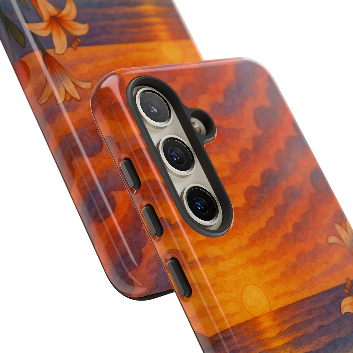 Samsung Case - Floral Ocean Sunset Watercolor Nautical Phone Case Beach Samsung Case Ocean Sunset Theme