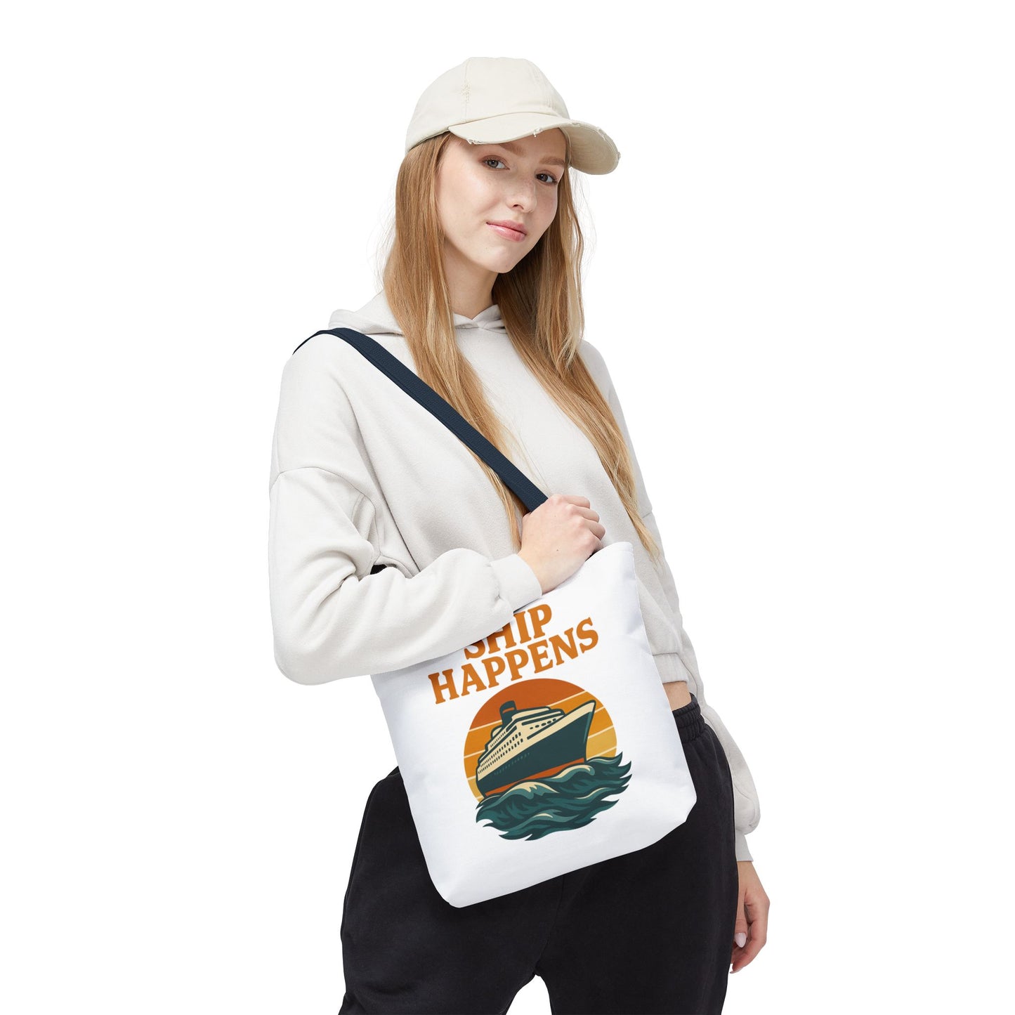 Ship Happens Tote Bag - Fun Nautical Design for Beach Lovers Cruise Bag Unique Gift for Travelers
