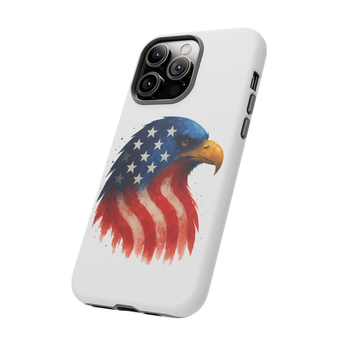 Patriotic Eagle iPhone Case - USA Flag Tough Cover, Dual-Layer Rugged Protection, 4th of July and Veteran Gift