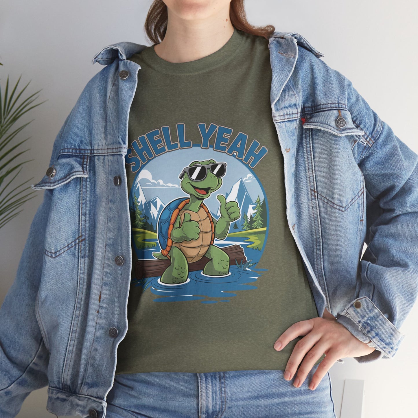 SHELL YEAH Turtle T-Shirt | Funny Cute Turtle Nature Graphic Tee | Handmade Animal Lover Gift | Eco Outdoor Adventure Shirt