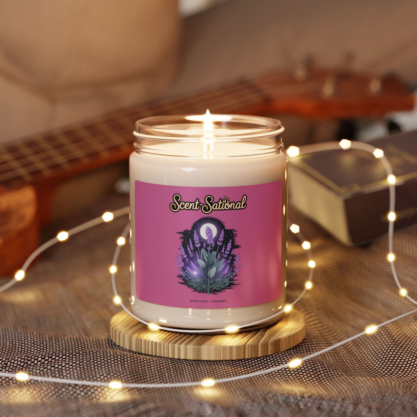 White Sage + Lavender Candle, Relaxing Aromatherapy Soy Candle, Calming Eco Candle, Long Burn Jar Candle Gift For Meditation And Self Care