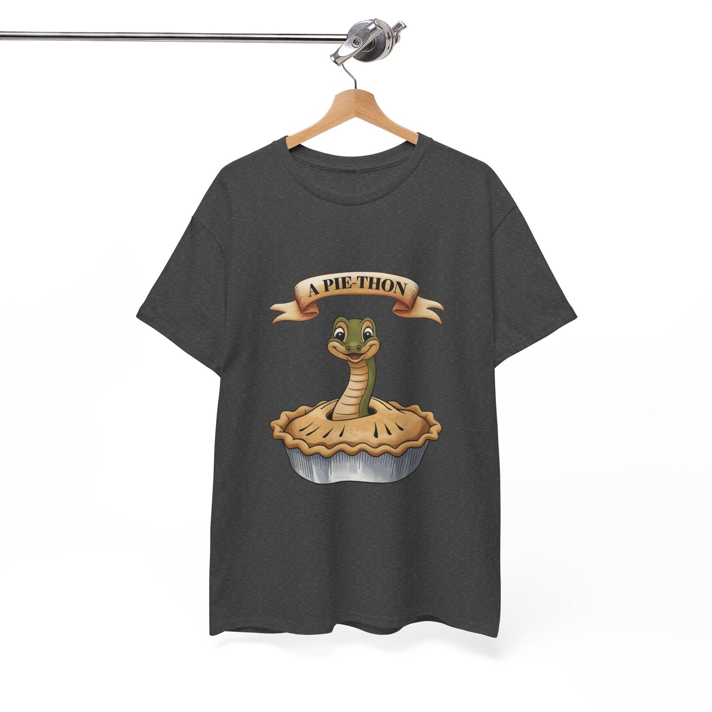 A Pie-Thon Funny Snake Pun Shirt – Cute Animal Joke T-Shirt – Quirky Graphic Tee for Pun Lovers, Reptile Fans, and Unique Gift Ideas