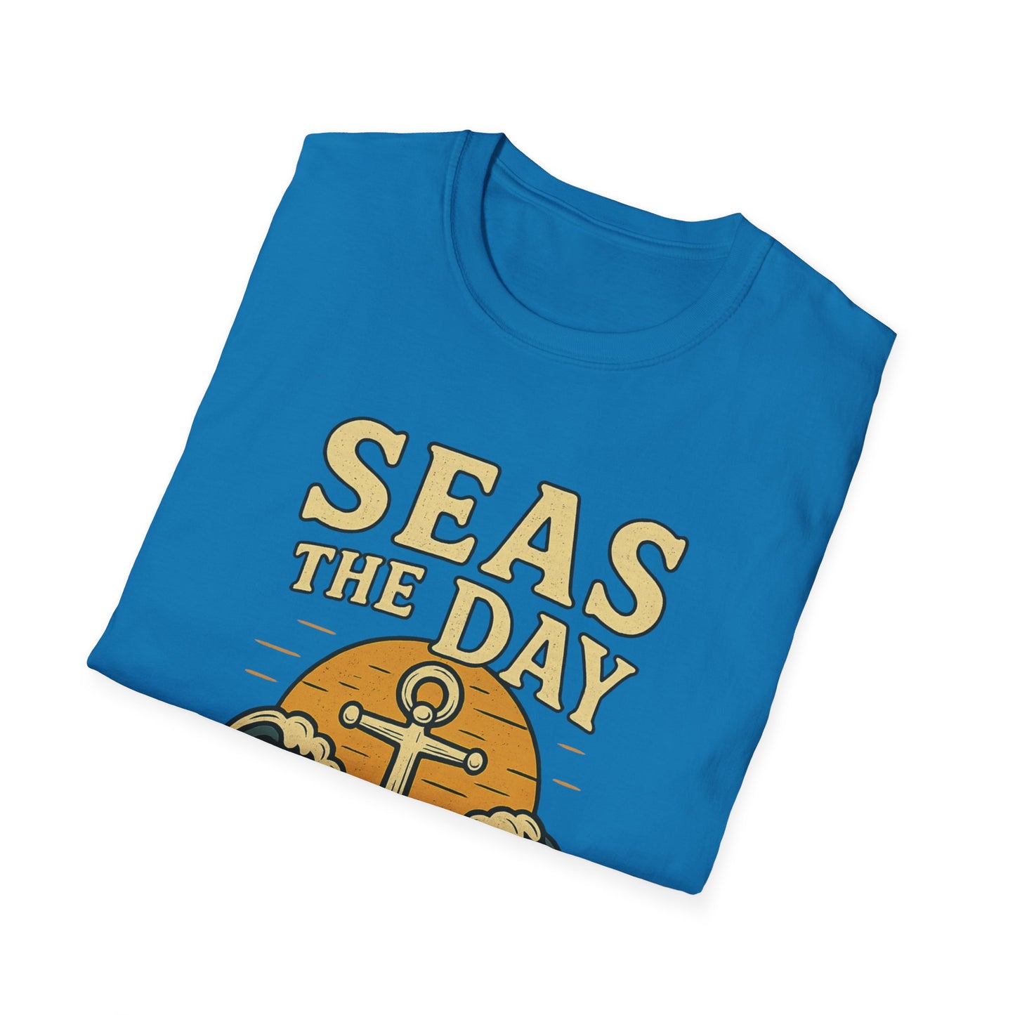 Seas the Day Shirt – Nautical Anchor Ocean Tee | Coastal Beach Graphic T-Shirt | Funny Seaside Pun Gift | Unisex Summer Travel Top