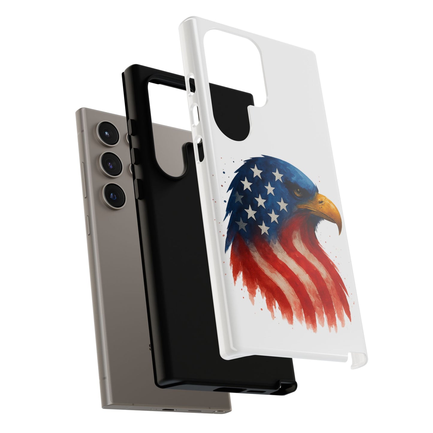 Patriotic Eagle Samsung Case - USA Flag Rugged Tough Cover, Dual-Layer Protection, Veteran and 4th of July Gift Galaxy Series