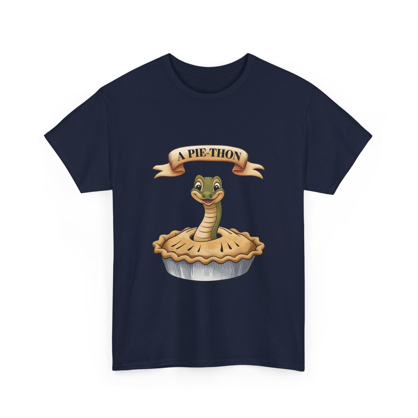 A Pie-Thon Funny Snake Pun Shirt – Cute Animal Joke T-Shirt – Quirky Graphic Tee for Pun Lovers, Reptile Fans, and Unique Gift Ideas