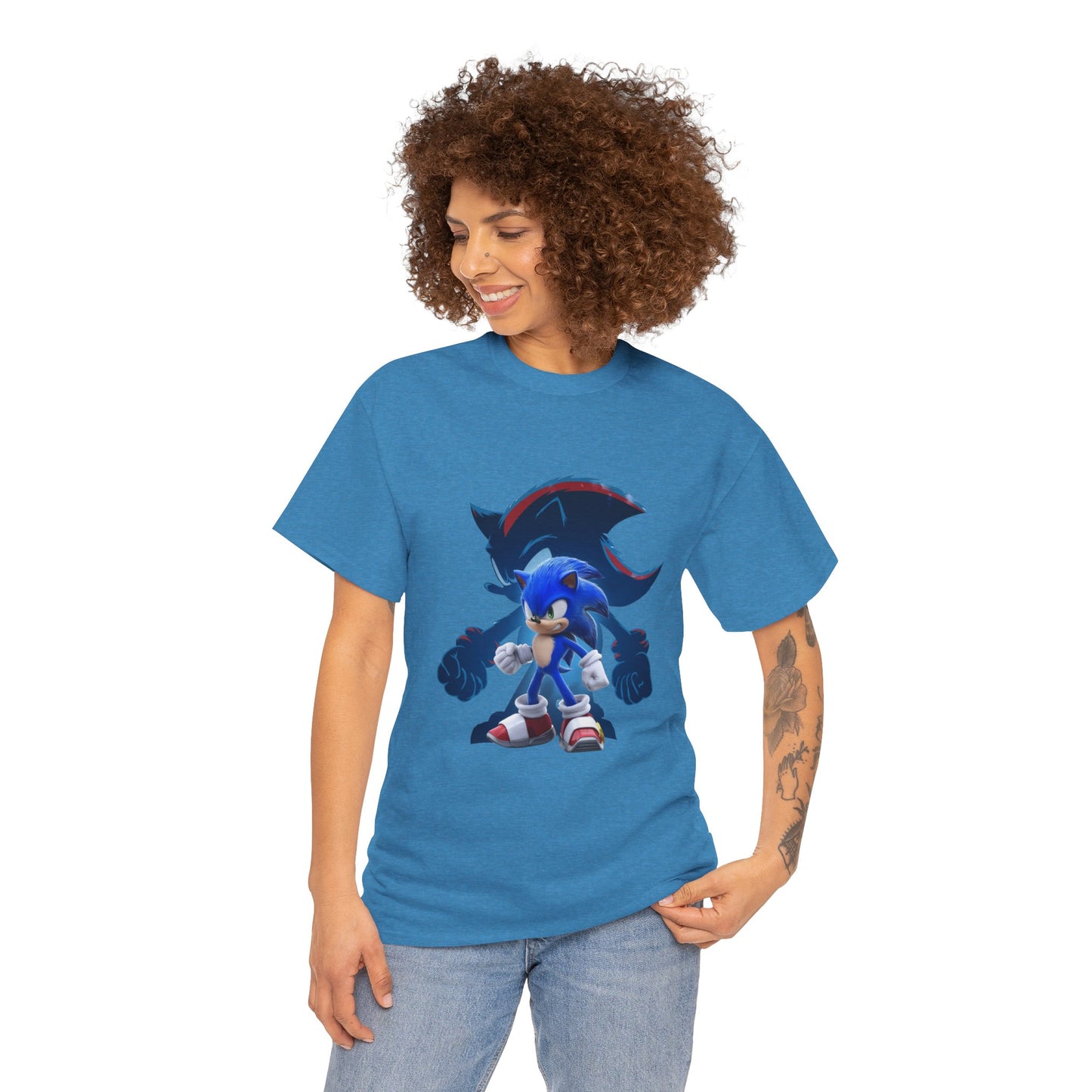 Blue Speed Hero Graphic Tee | Retro Gaming Legend T-Shirt | Fan Inspired Gamer Apparel | Cool Vintage Style Unisex Shirt for Adults & Teens