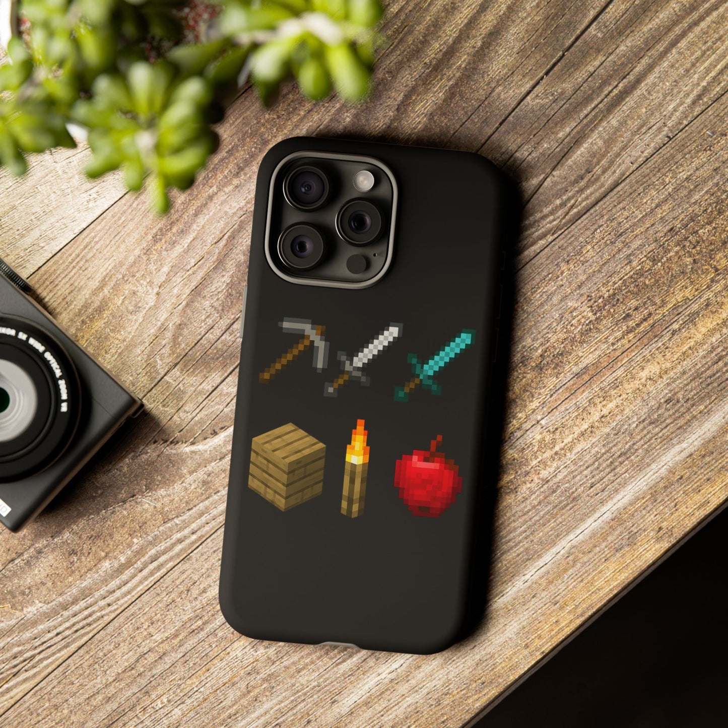 Pixel Art iPhone Case - Gaming-Inspired Tough Case for Gamers inspired by Minecraft Phone Case
